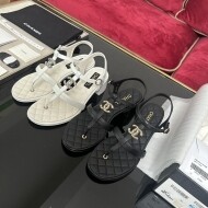 샤넬 CC 로고 플립플랍 스트랩 샌들 347236