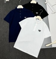 프라다 삼각 로고 반팔 카라티 PRADA 351095
