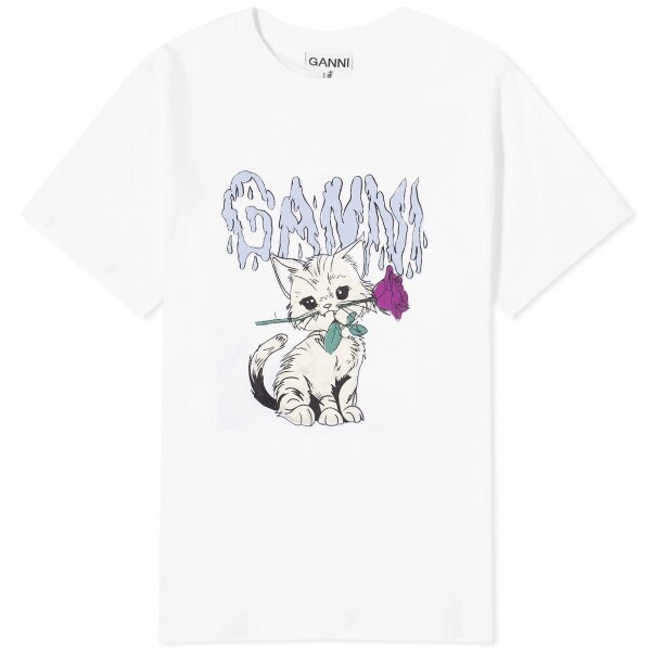블링크,가니 GANNI 고양이 반팔 티셔츠 T3995