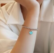 티파니 앤코 리턴투 티파니 하트 태그 비드 브레이슬릿 팔찌 / TIFFANY & CO.